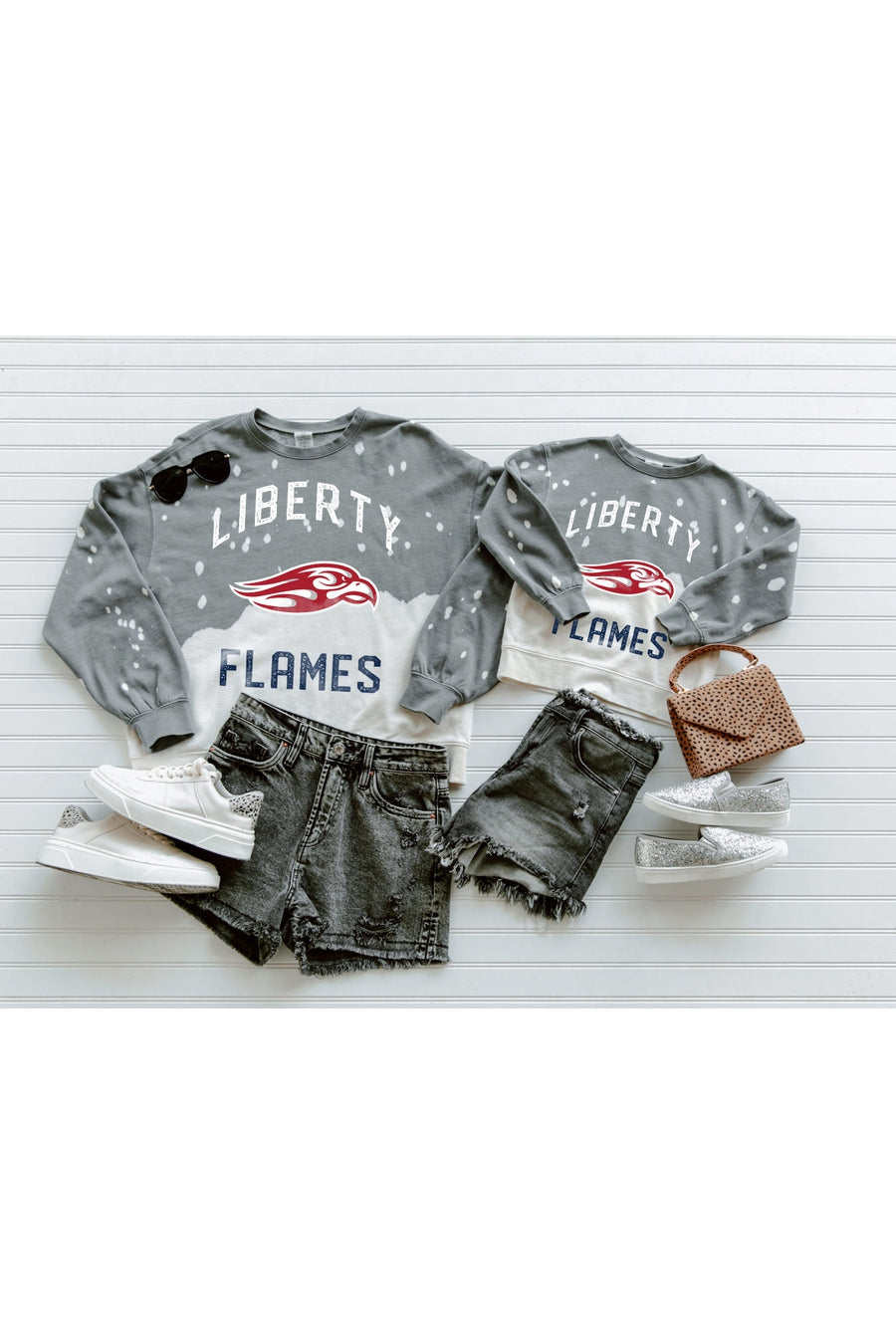 LIBERTY EAGLES Upcycle And Vintage Faded Wash Pullover-