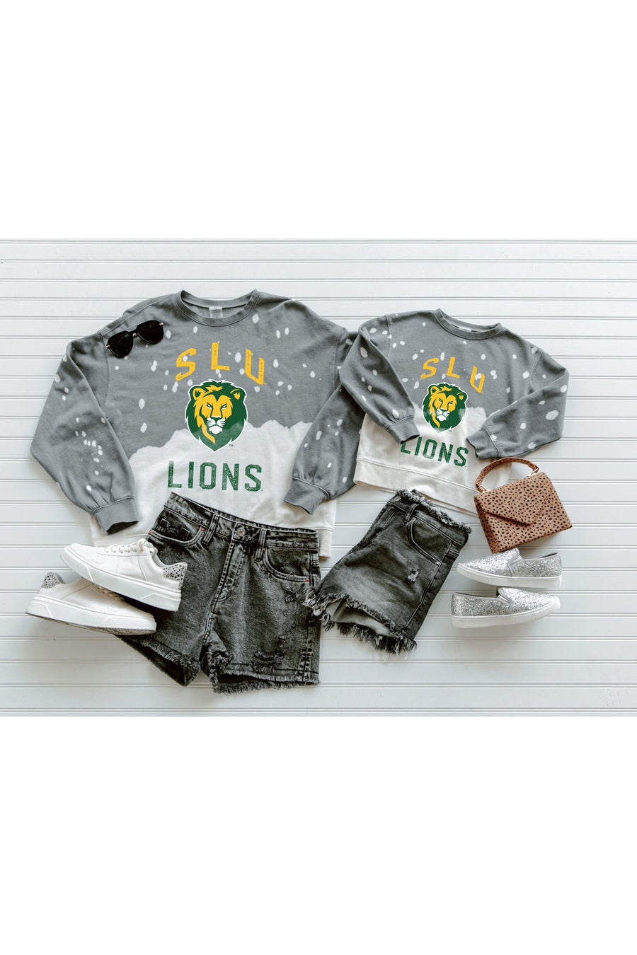 SOUTHEASTERN LOUISIANA LIONS Upcycle And Vintage Faded Wash Pullover-