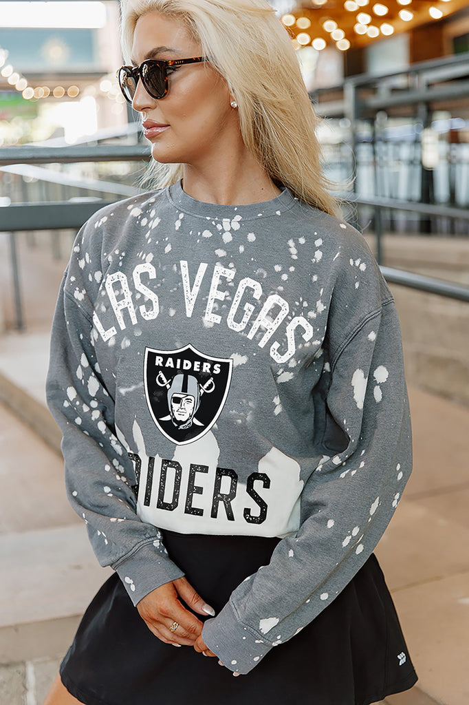 LAS VEGAS RAIDERS COIN TOSS LONG SLEEVE FRENCH TERRY CREWNECK PULLOVER
