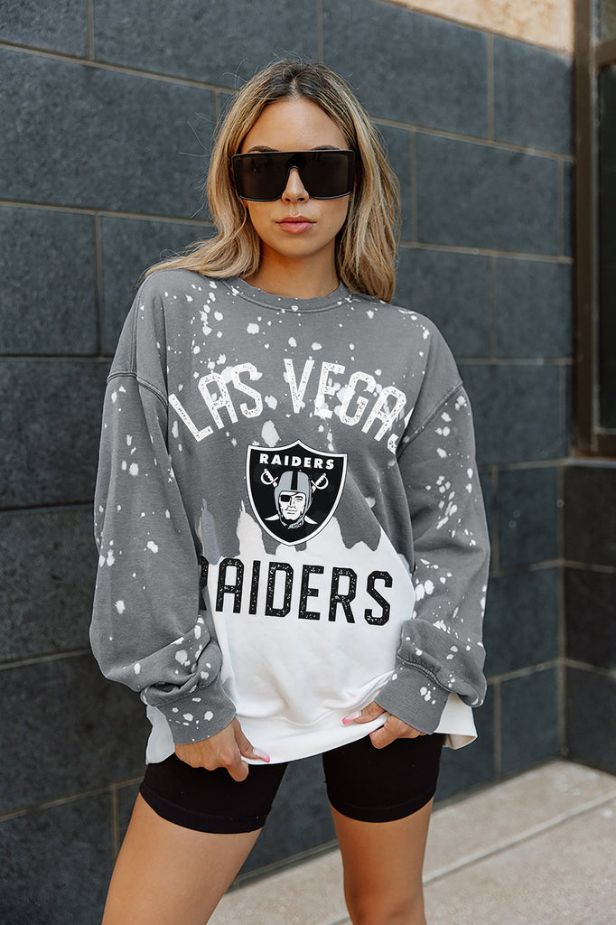 LAS VEGAS RAIDERS COIN TOSS LONG SLEEVE FRENCH TERRY CREWNECK PULLOVER