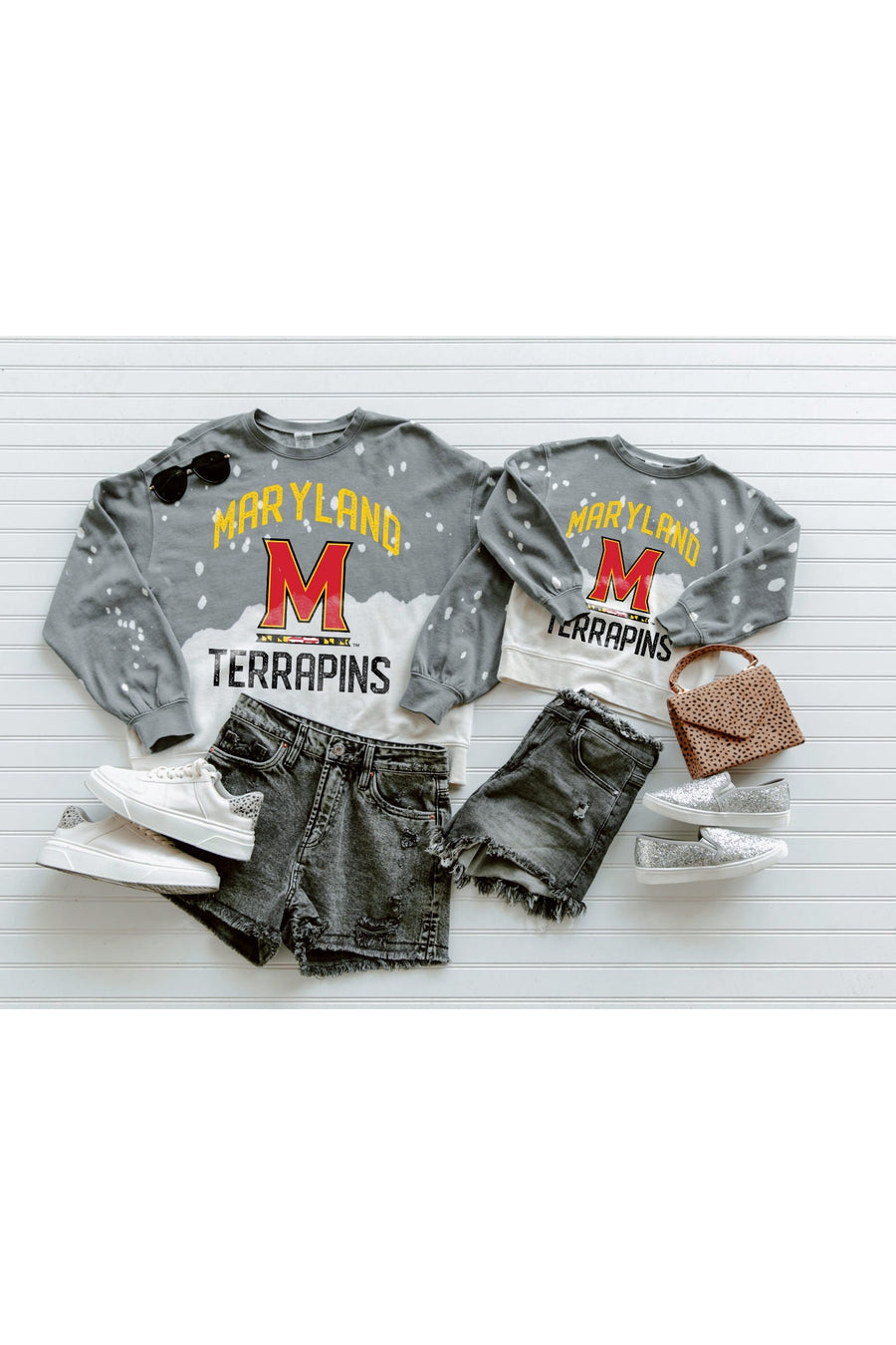 MARYLAND TERRAPINS Upcycle And Vintage Faded Wash Pullover-