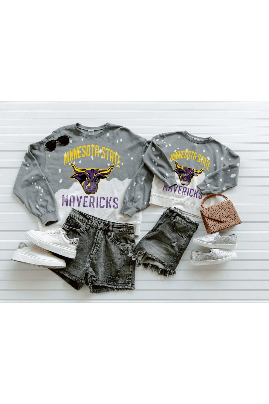 MINNESOTA STATE MANKATO MAVERICKS Upcycle And Vintage Faded Wash Pullover-