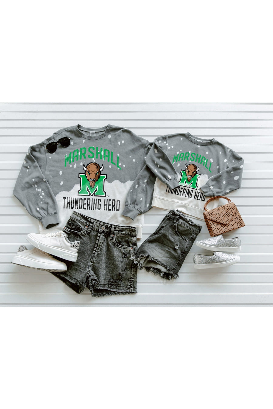 MARSHALL THUNDERING HERD Upcycle And Vintage Faded Wash Pullover-
