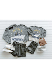US NAVY MIDSHIPMEN Upcycle And Vintage Faded Wash Pullover-