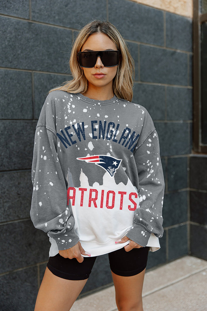 NEW ENGLAND PATRIOTS COIN TOSS LONG SLEEVE FRENCH TERRY CREWNECK PULLOVER