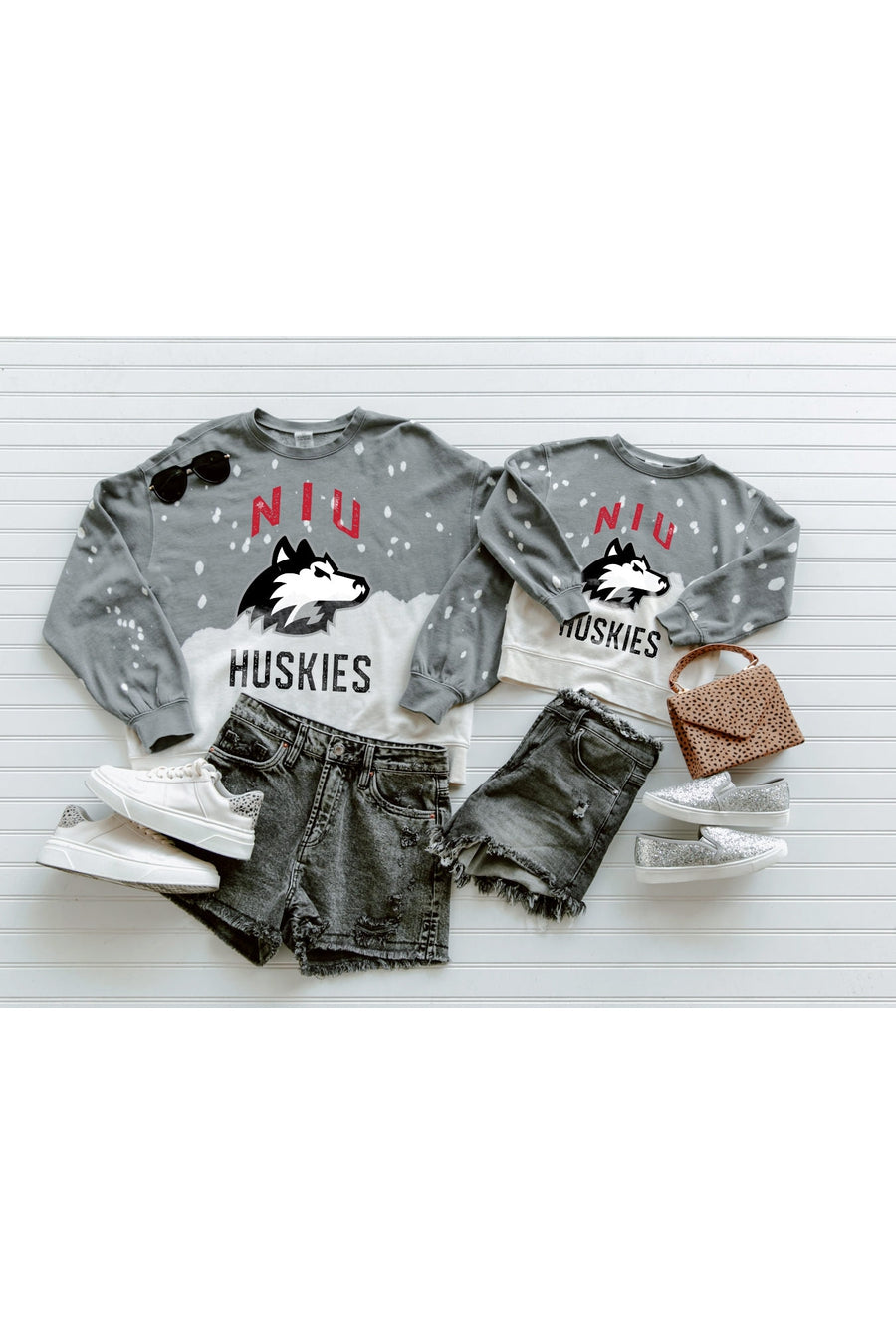 NORTHERN ILLINOIS HUSKIES Upcycle And Vintage Faded Wash Pullover-
