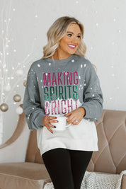SPREAD THE CHEER BLEACH DYE SWEATSHIRT