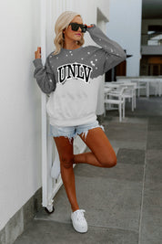 UNLV REBELS Upcycle And Vintage Faded Wash Pullover