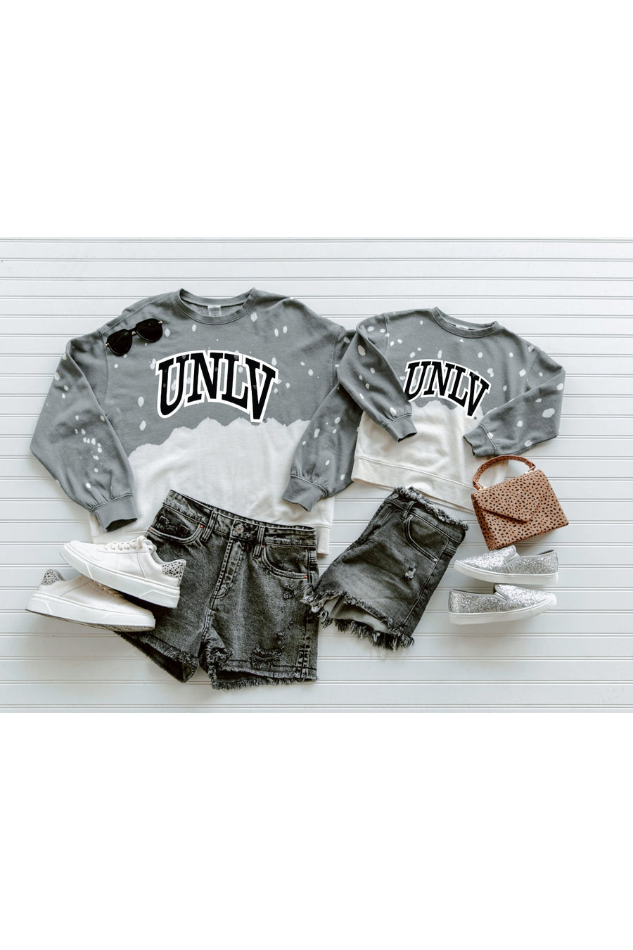 UNLV REBELS Upcycle And Vintage Faded Wash Pullover