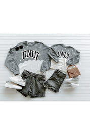 UNLV REBELS Upcycle And Vintage Faded Wash Pullover