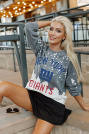 NEW YORK GIANTS COIN TOSS LONG SLEEVE FRENCH TERRY CREWNECK PULLOVER