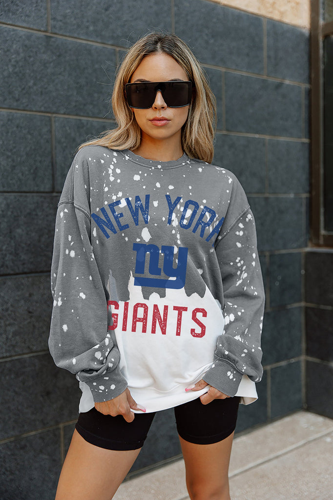 NEW YORK GIANTS COIN TOSS LONG SLEEVE FRENCH TERRY CREWNECK PULLOVER
