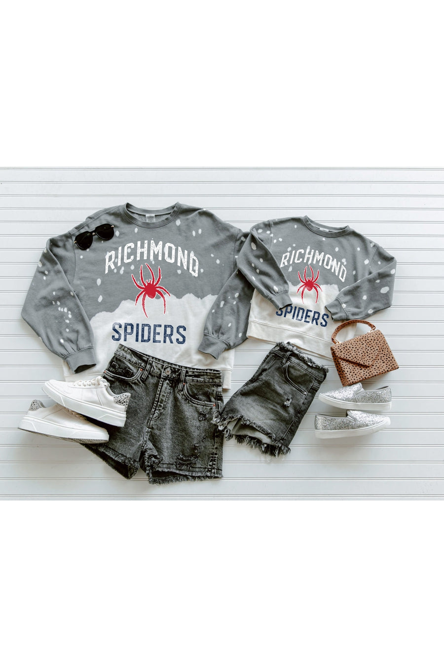 RICHMOND SPIDERS Upcycle And Vintage Faded Wash Pullover-