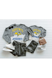 SOUTH DAKOTA STATE JACKRABBITS Upcycle And Vintage Faded Wash Pullover-