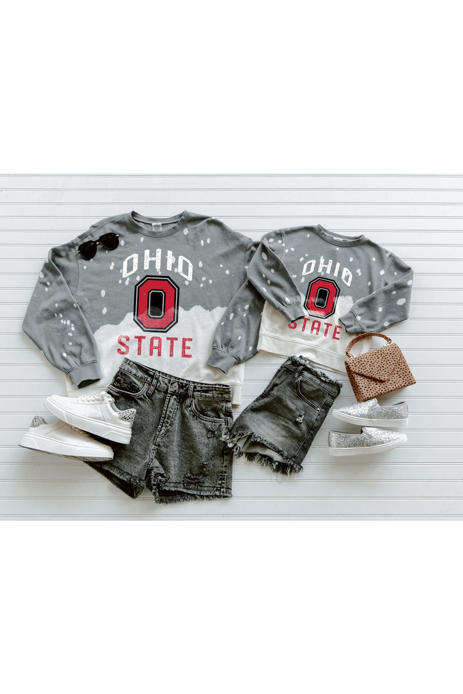 OHIO STATE BUCKEYES Upcycle And Vintage Faded Wash Pullover-