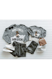 WAKE FOREST DEMON DEACONS Upcycle And Vintage Faded Wash Pullover-