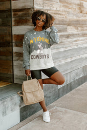 WYOMING COWBOYS Upcycle And Vintage Faded Wash Pullover