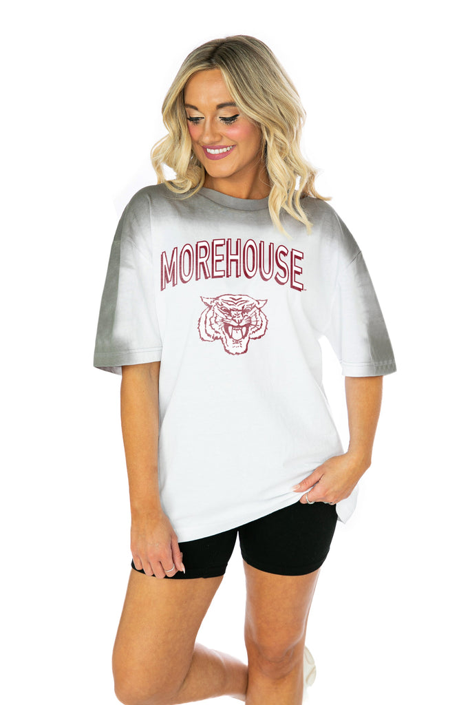 MOREHOUSE MAROON TIGERS INTERCEPTION COLOR WAVE CREW NECK T-SHIRT