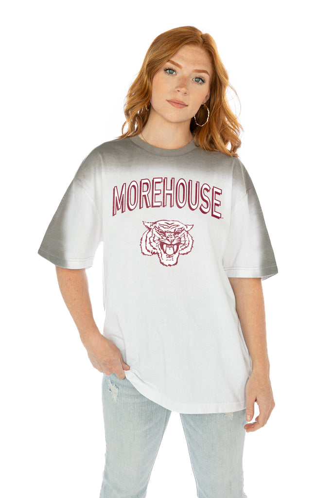 MOREHOUSE MAROON TIGERS INTERCEPTION COLOR WAVE CREW NECK T-SHIRT