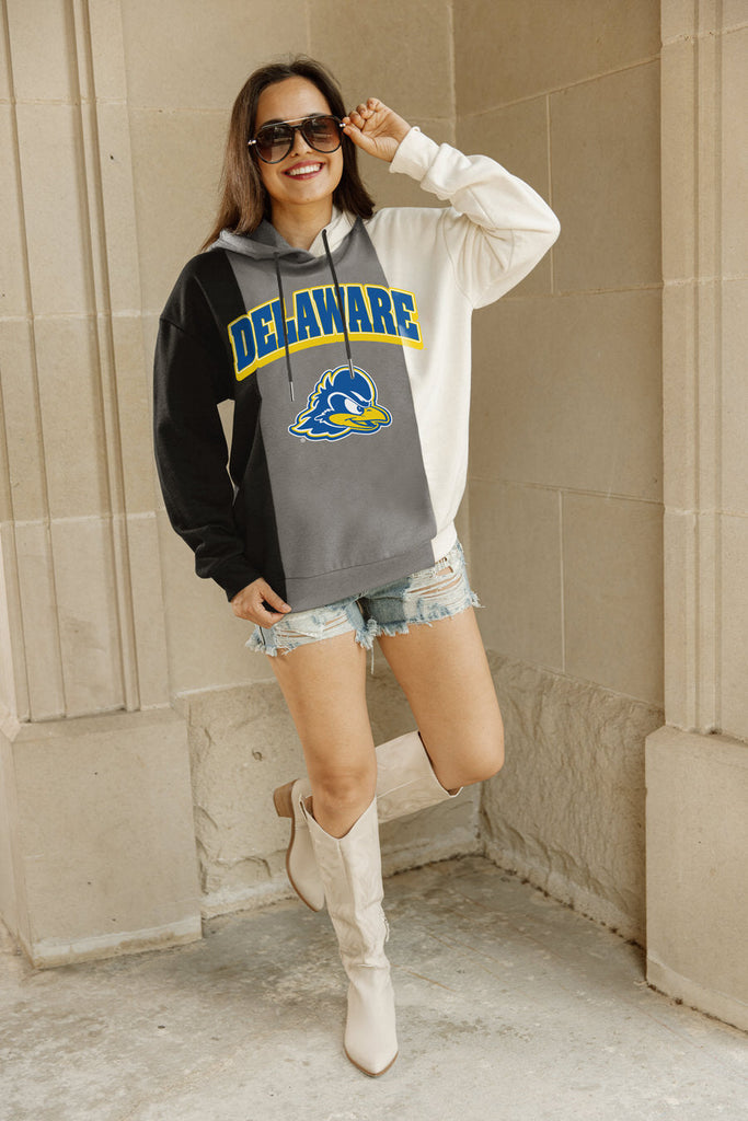 DELAWARE BLUE HENS HALL OF FAME ADULT COLORBLOCK TRIO HOODED PULLOVER