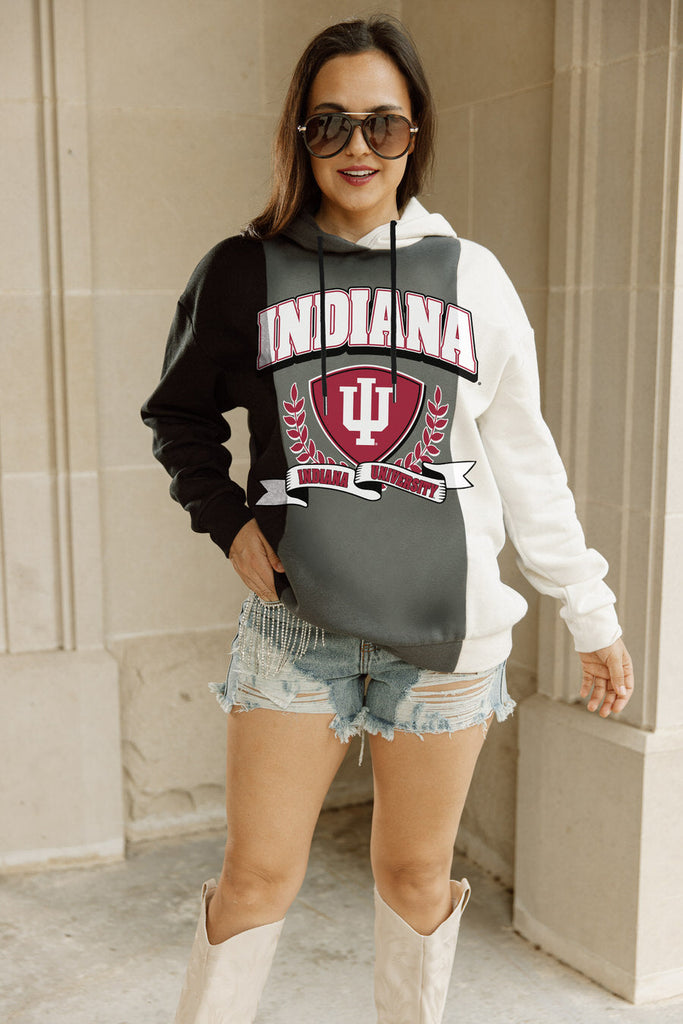 INDIANA HOOSIERS HALL OF FAME ADULT COLORBLOCK TRIO HOODED PULLOVER