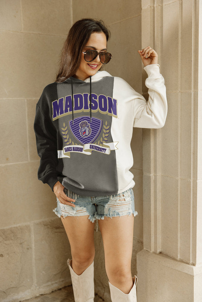 JAMES MADISON DUKES HALL OF FAME ADULT COLORBLOCK TRIO HOODED PULLOVER