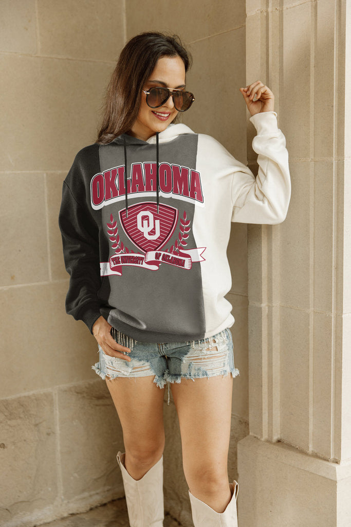 OKLAHOMA SOONERS HALL OF FAME ADULT COLORBLOCK TRIO HOODED PULLOVER