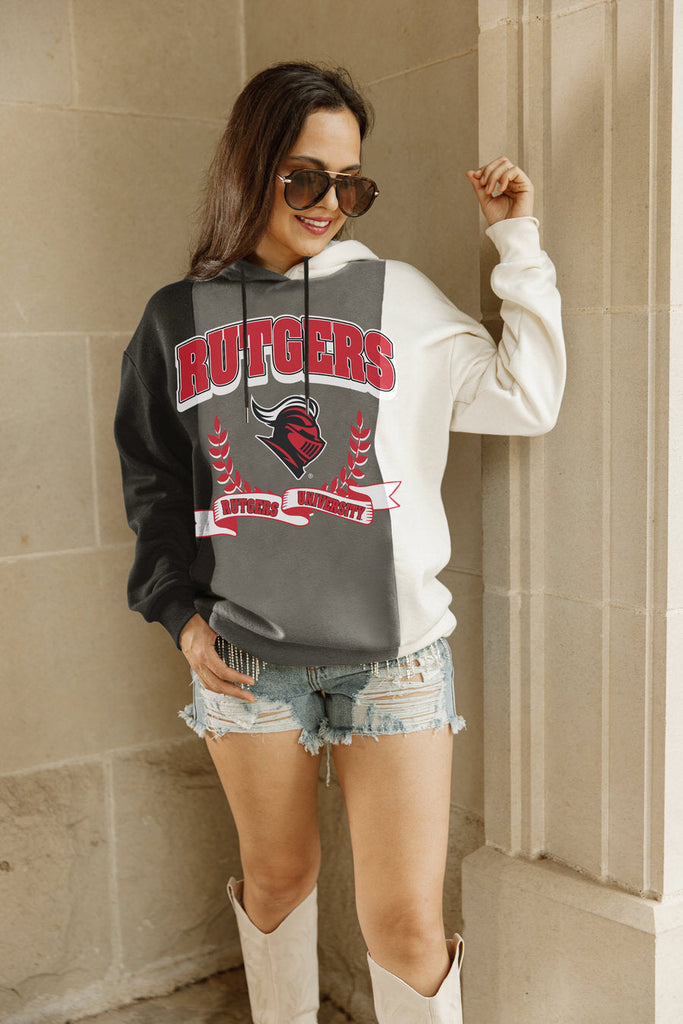 RUTGERS SCARLET KNIGHTS HALL OF FAME ADULT COLORBLOCK TRIO HOODED PULLOVER
