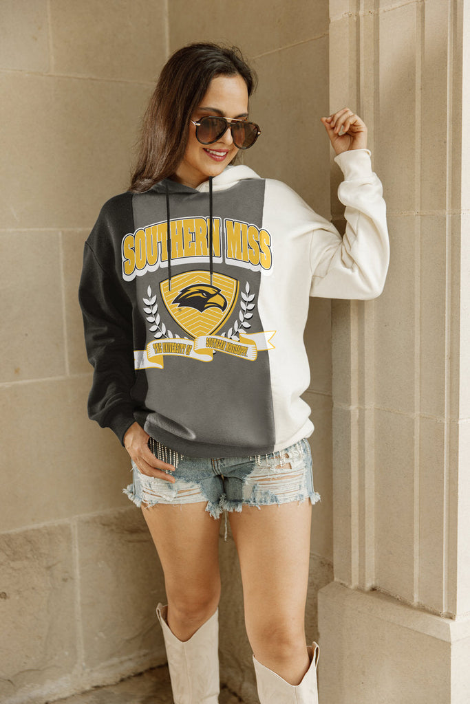 SOUTHERN MISS GOLDEN EAGLES HALL OF FAME ADULT COLORBLOCK TRIO HOODED PULLOVER