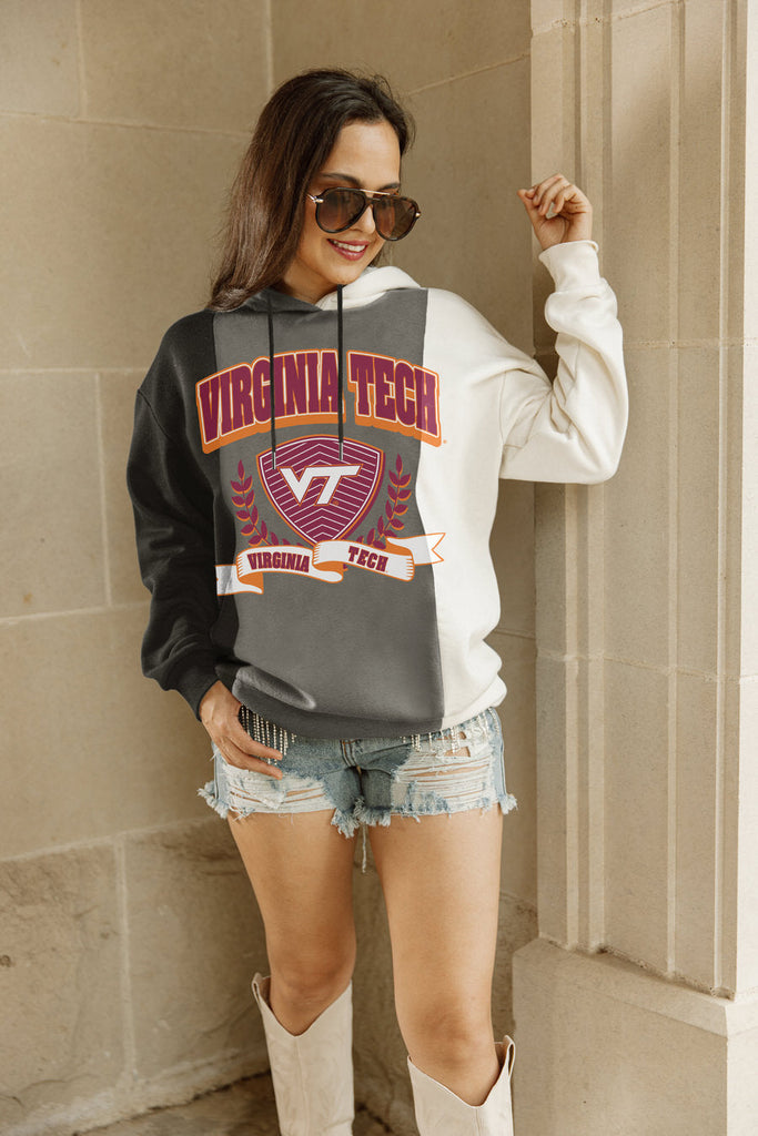 VIRGINIA TECH HOKIES HALL OF FAME ADULT COLORBLOCK TRIO HOODED PULLOVER