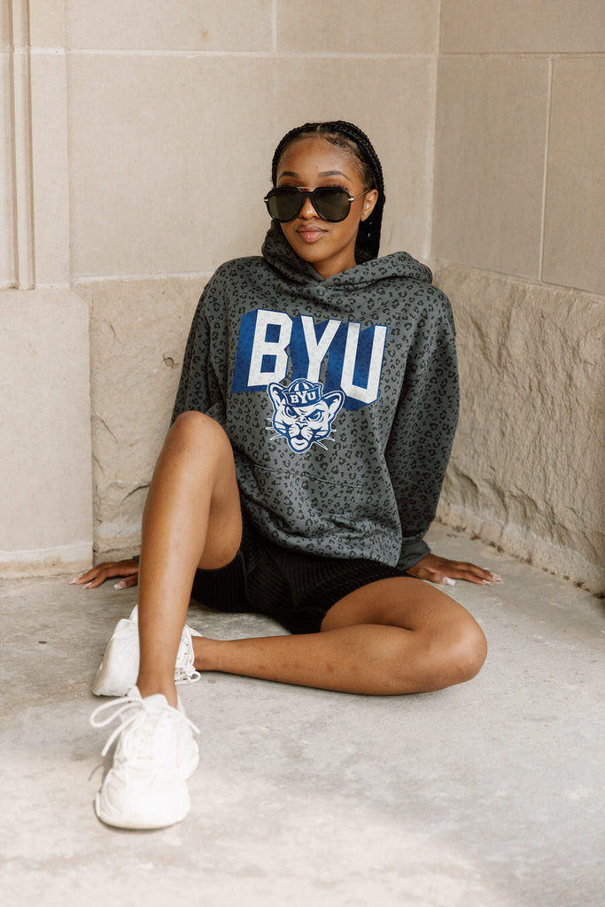 BYU COUGARS RUNNING WILD ADULT CLASSIC HOODED PULLOVER