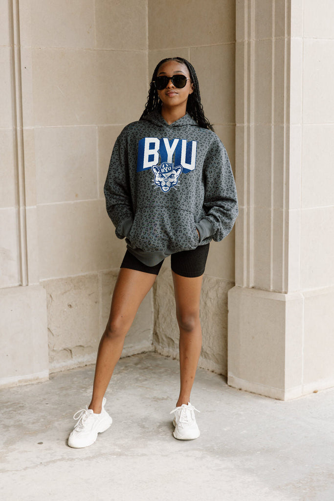 BYU COUGARS RUNNING WILD ADULT CLASSIC HOODED PULLOVER