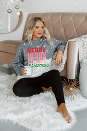 CHRISTMAS WISHES BLEACH DYE SWEATSHIRT