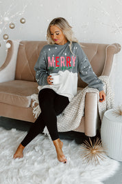 MERRY MAMA BLEACH DYE SWEATSHIRT