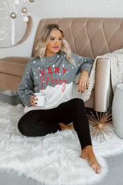 VERY MERRY BLEACH DYE SWEATSHIRT