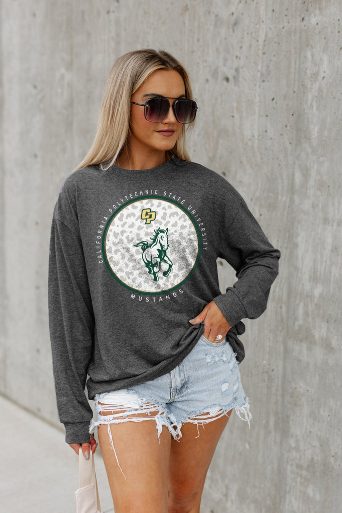 CAL POLY MUSTANGS TURNING CIRCLES BOYFRIEND FIT LONG SLEEVE TEE