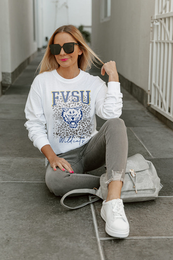 FORT VALLEY STATE WILDCATS WILD GAME BOYFRIEND FIT LONG SLEEVE TEE