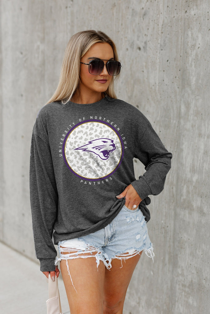 NORTHERN IOWA PANTHERS TURNING CIRCLES BOYFRIEND FIT LONG SLEEVE TEE