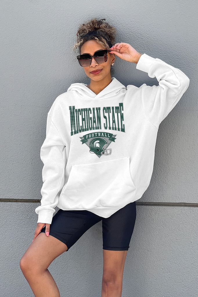 MICHIGAN STATE SPARTANS GOOD CATCH PREMIUM FLEECE HOODED PULLOVER