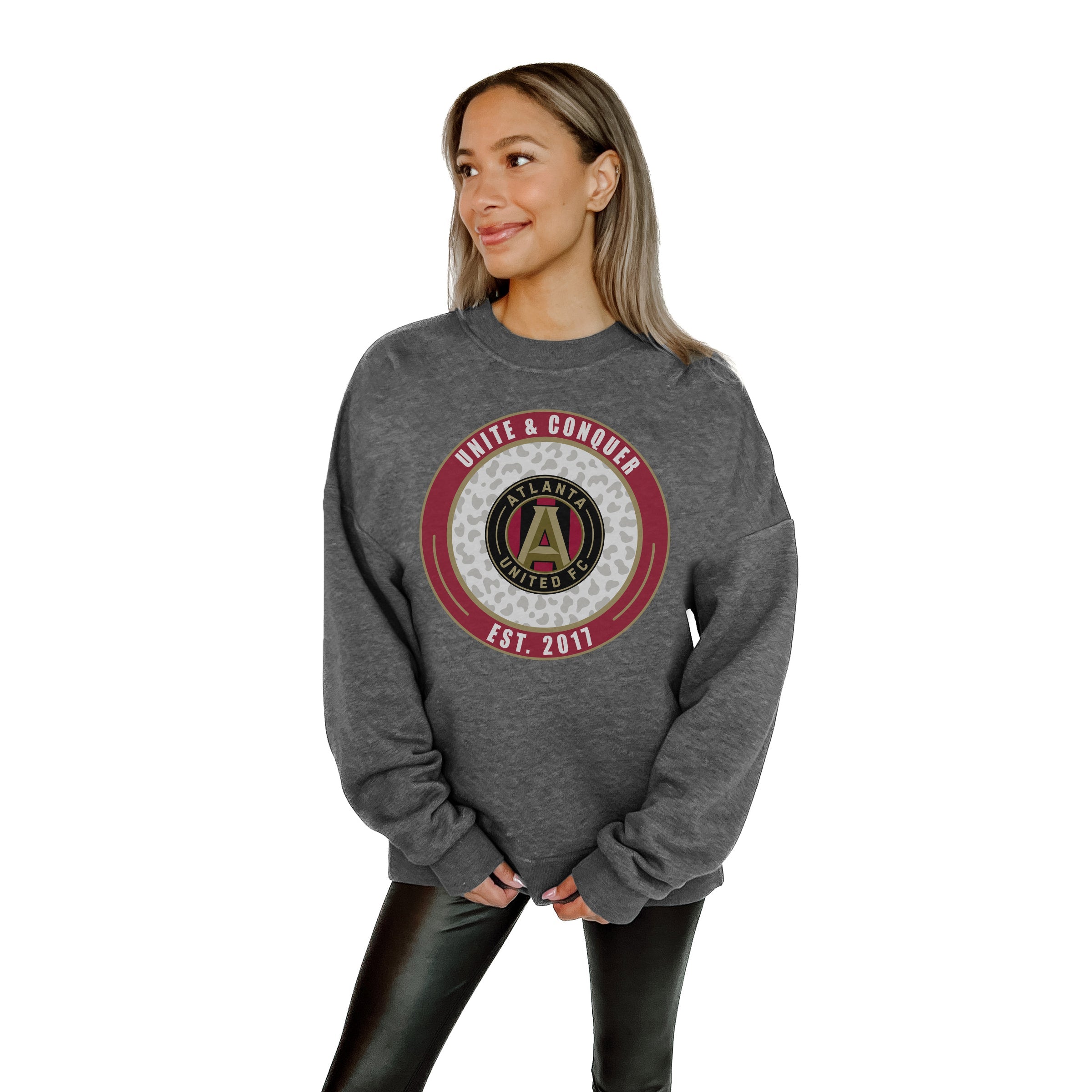 ATLANTA UNITED FC Big Goals Fleece Drop-Shoulder Crewneck