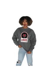 ARKANSAS STATE RED WOLVES GOOD VIBES PREMIUM FLEECE DROP SHOULDER CREWNECK PULLOVER
