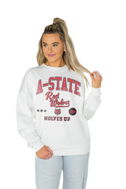 ARKANSAS STATE RED WOLVES ALL WE'VE GOT PREMIUM FLEECE DROP SHOULDER CREWNECK PULLOVER