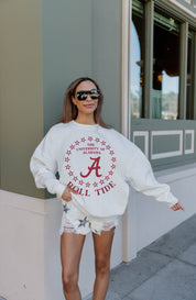 ALABAMA CRIMSON TIDE SUPERSTAR PREMIUM FLEECE DROP SHOULDER CREWNECK PULLOVER