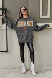 ARIZONA STATE SUN DEVILS EASY STREET PREMIUM FLEECE DROP SHOULDER CREWNECK PULLOVER