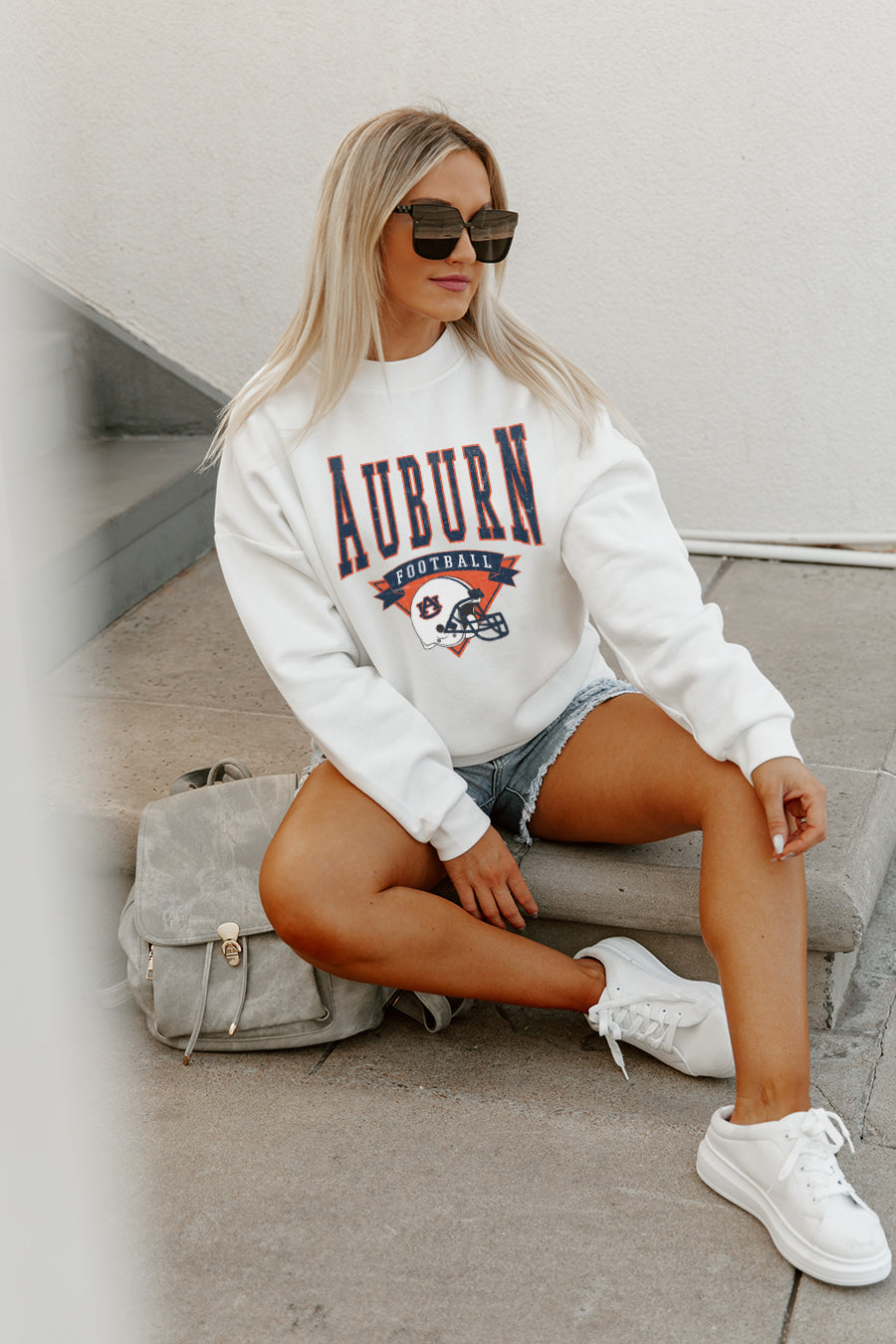 AUBURN TIGERS SLOW MOTION PREMIUM FLEECE DROP SHOULDER CREWNECK PULLOVER