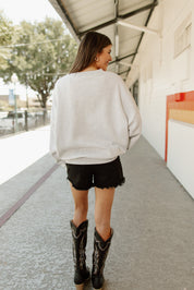 Ash Grey Baylor Bears Have A Ball Oversized Fleece Pullover - Back View On Model | Gameday Couture - SOHO