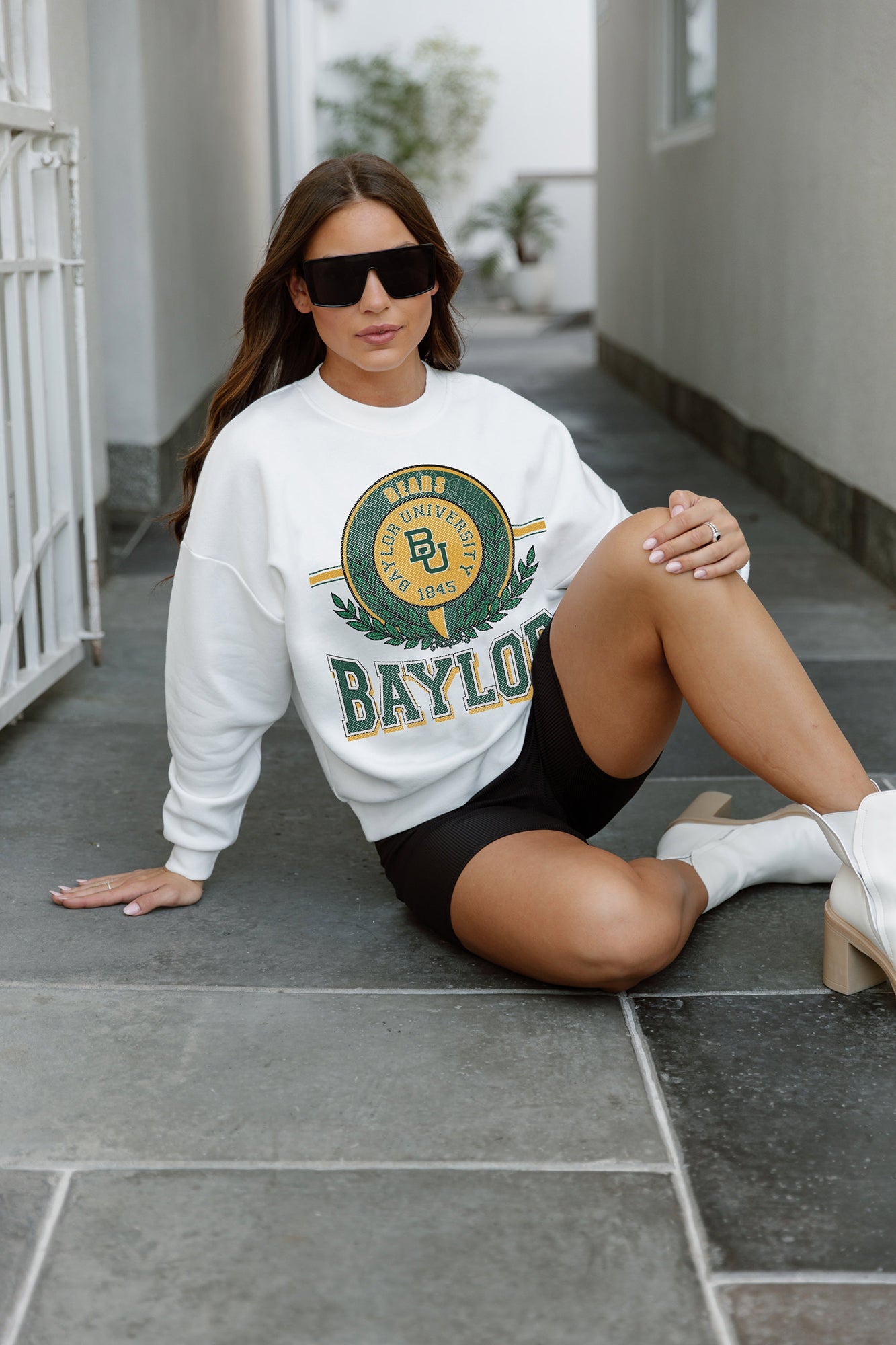 BAYLOR BEARS HOT SHOT PREMIUM FLEECE DROP SHOULDER CREWNECK PULLOVER