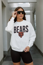 CHICAGO BEARS JUST GO WITH IT PREMIUM FLEECE DROP SHOULDER CREWNECK PULLOVER