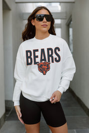 CHICAGO BEARS JUST GO WITH IT PREMIUM FLEECE DROP SHOULDER CREWNECK PULLOVER