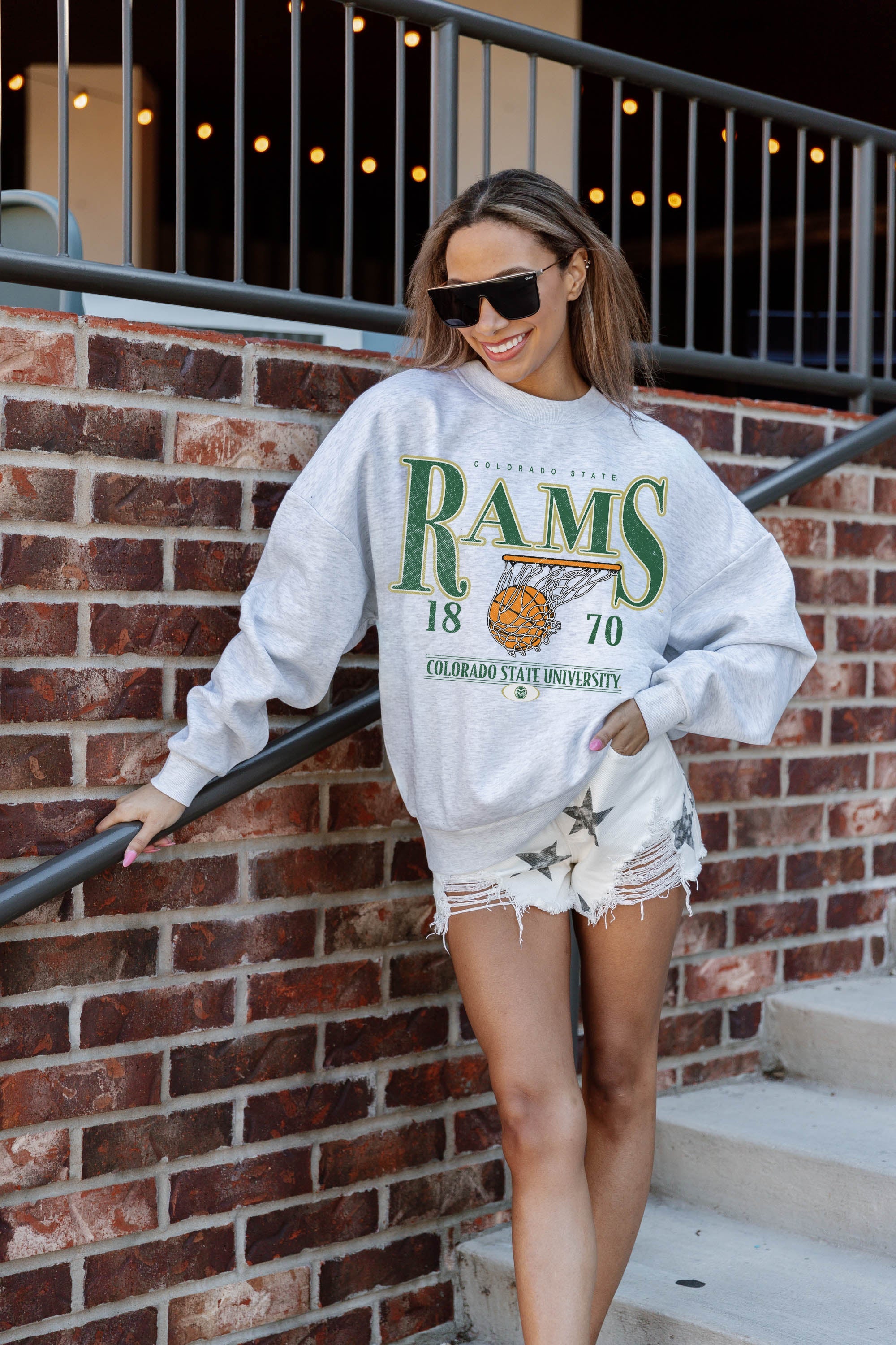 COLORADO STATE RAMS HAVE A BALL PREMIUM FLEECE DROP SHOULDER CREWNECK PULLOVER